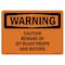 Signmission OSHA Warning Sign, 10" H, Rigid Plastic, Caution Beware Of Jet Blast Props And Rotors, Landscape OS-WS-P-1014-L-12004 - alternate 1